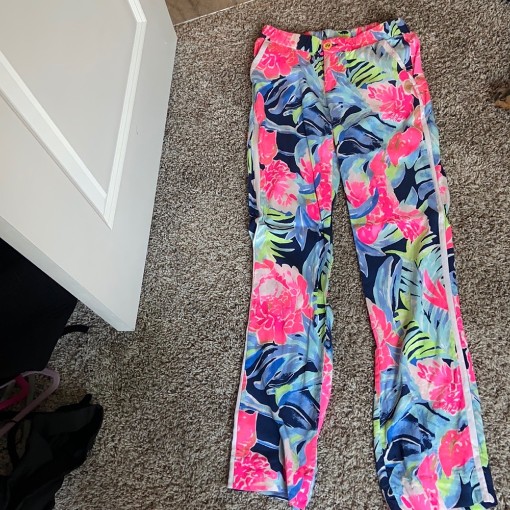 Lily Pulitzer Floral Straight Leg Pants.  Size 0.